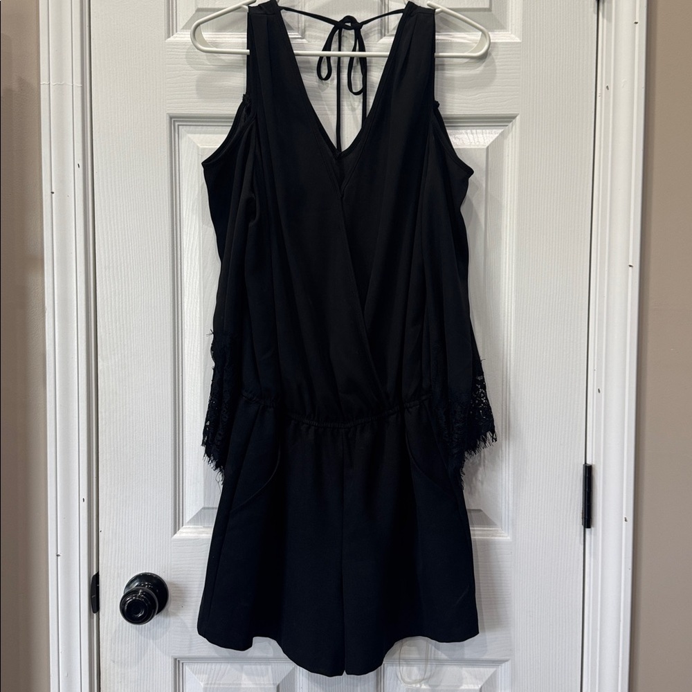 Black cold shoulder romper